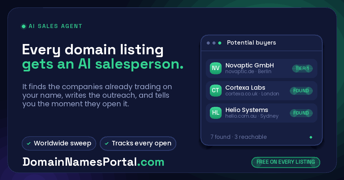 The AI Sales Agent finding potential buyers for a domain