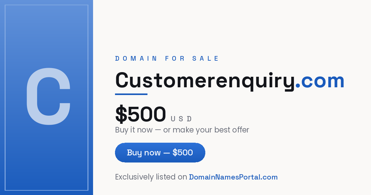 customerenquiry.com share card