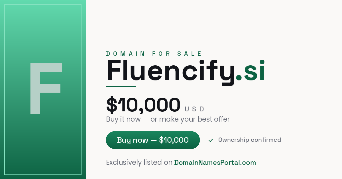 Fluencify.si share card