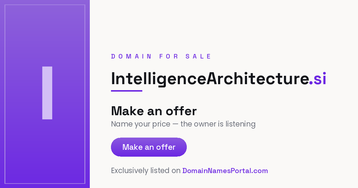 IntelligenceArchitecture.si share card