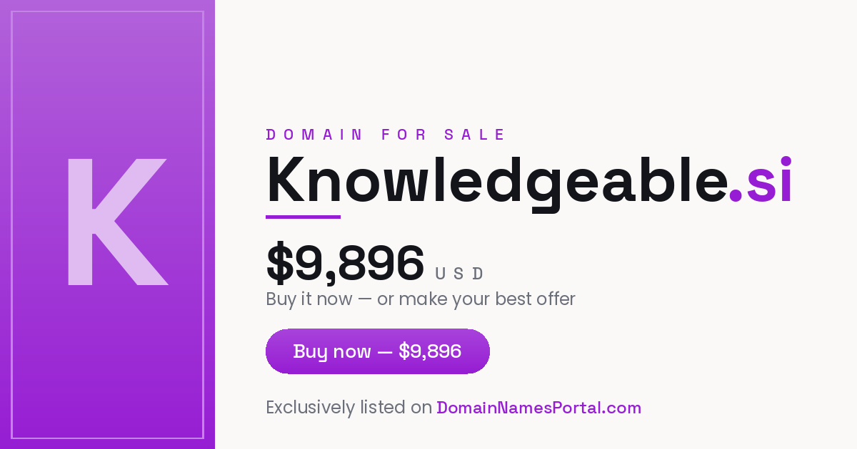 Knowledgeable.si share card