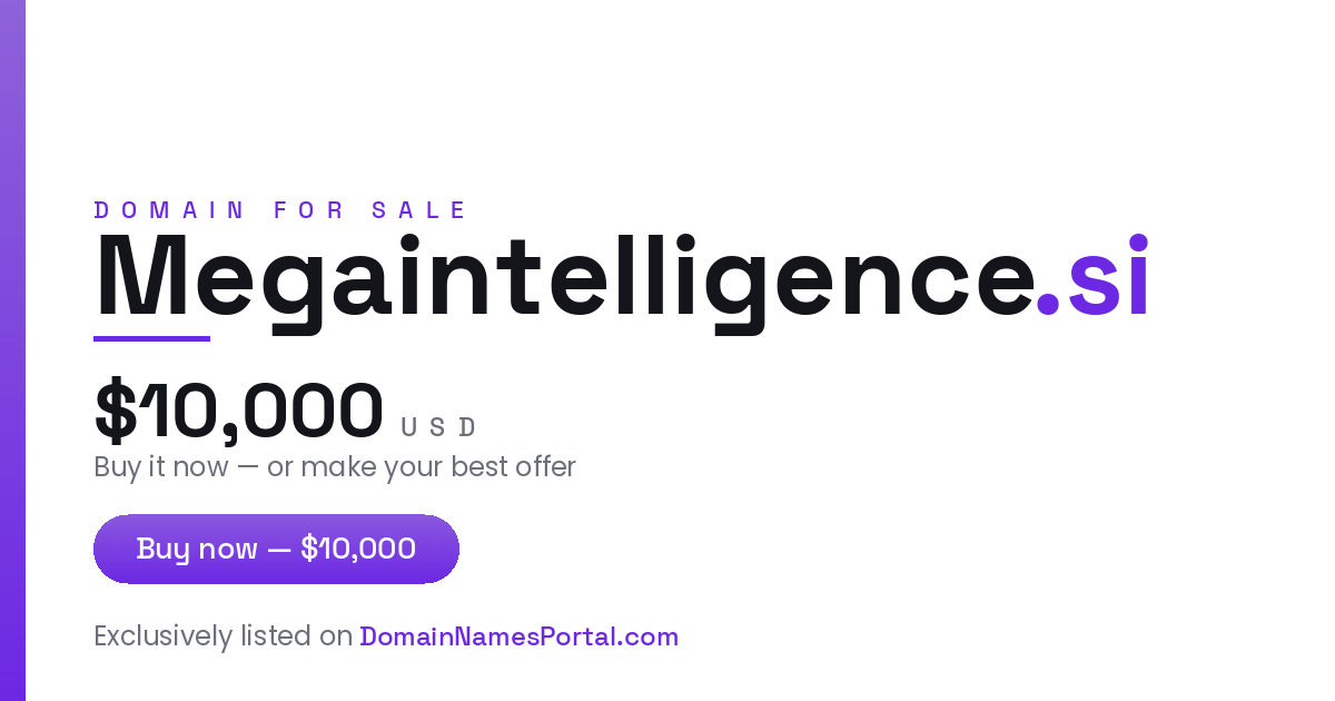 Megaintelligence.si share card