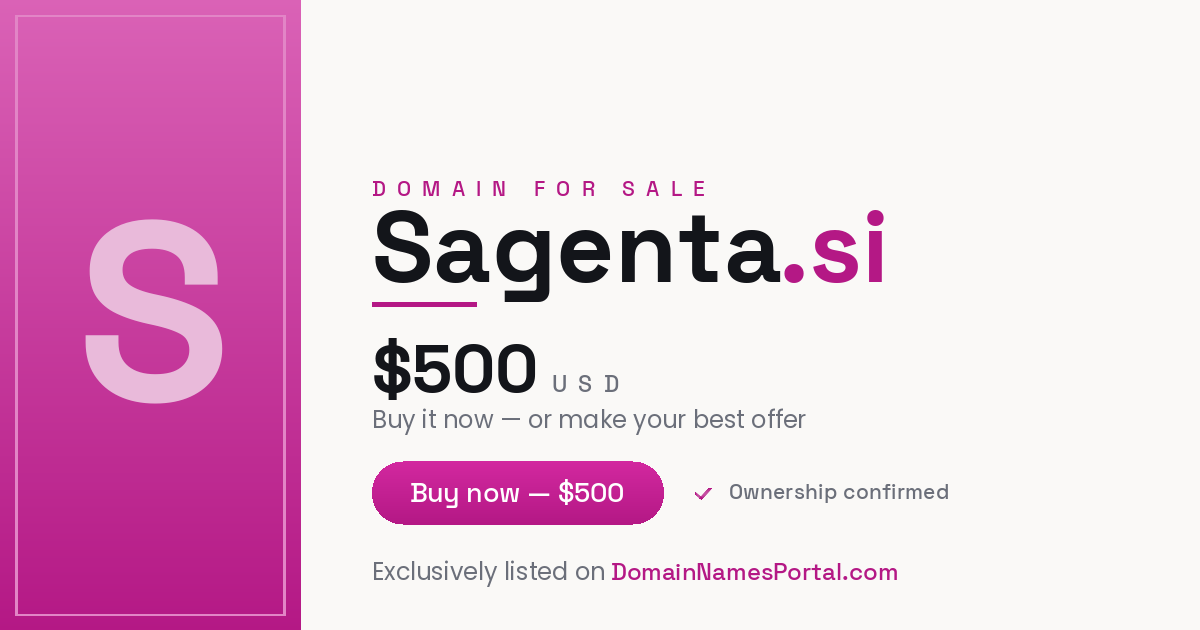 Sagenta.si share card