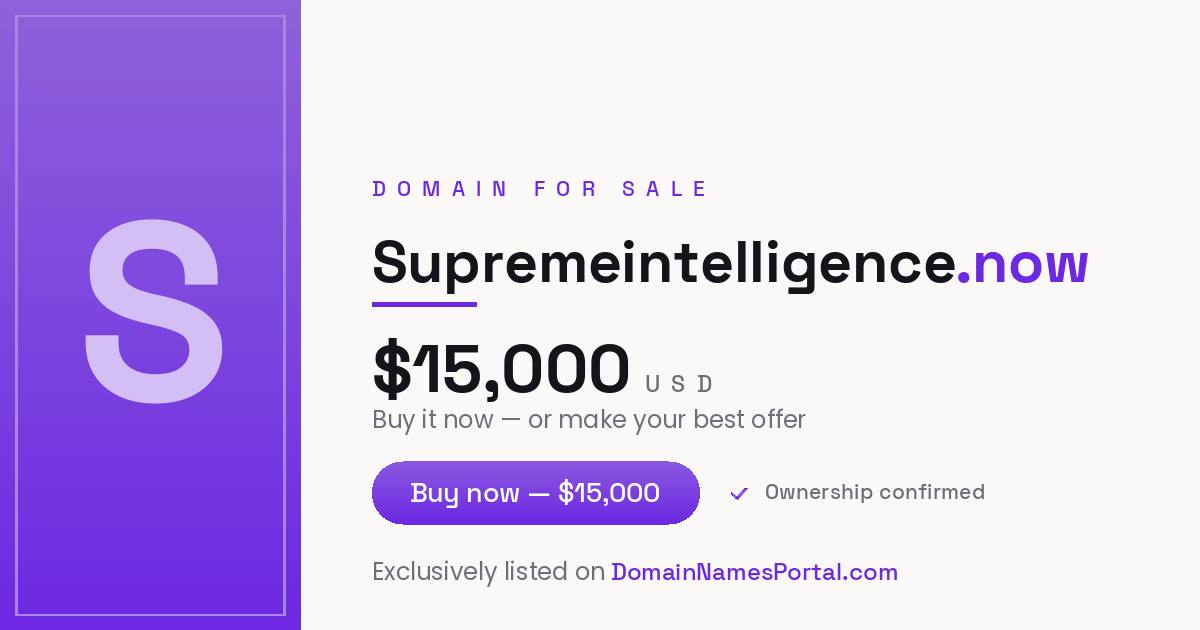 Supremeintelligence.now share card