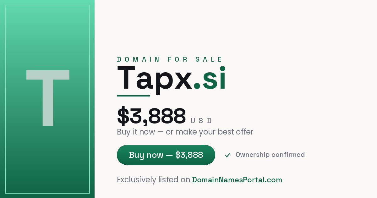 Tapx.si share card